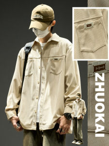 Corduroy Men Long Sleeves Shirt Spring and Autumn Casual Loose American Tops Boys Trend Retro Autumn Coat