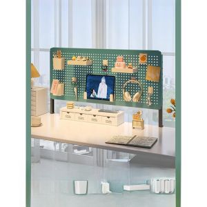 Simple Desktop Organizer Rack Computer Desk Bookshelf Multi-layer Hole Board Storage Arrangement Home Furniture Rectangular Shelf