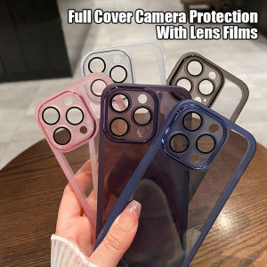 ELAXIS Casing for VIVO Y28s Y28 Y27s Y27 Y27 Y22S Y22 Y21T4G 5G Phone Case With Lens Films Transparent Soft Shockproof Clear Silicone Full Cover Anti-fall Back Cover ED006