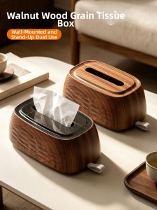 GOLDLONSEN | Walnut Grain Chinese Style Tissue Box