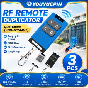 Youyuepin 3pcs Long Range RF Duplicator Remote Control 50M Distance ASK Modulation Easy Copy Key Fob For Home Security Access Control