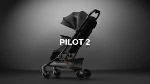 Kinderkraft PILOT 2 Lightweight Stroller Cabin Friendly Compact Folding Adjustable Footrest Lying Position with Accessories from Birth to 3.5 Years-Black