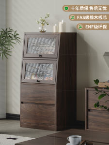 Retro Wooden Chest of Drawers Living Room Storage Cabinet Dining Room Sideboard French Style Wine Cabinet Multi-layer Storage