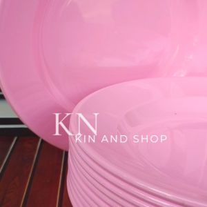 12 PCS PIRING MAKAN BULAT CEKUNG 9 INCH PIRING MAKAN PLASTIK MIKA DOP TERLARIS