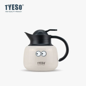 TYESO | Tyeso 750ml Vacuum Flasks with Eye Sticker Pumpkin-Shaped Steel Insulated Teapot Infuser Hot Cold Water Bottle Large Capacity