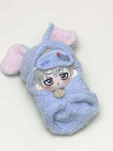 10cm Cotton Doll Blue Blue Elephant Swaddling Wrap Sleeping Bag Doll Clothes Cute Doll Puppet Pendant