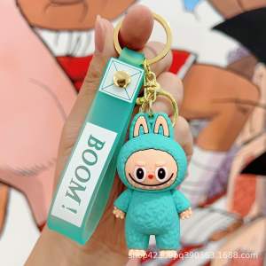 Cartoon Labubu Doll Keychain Cute Bag Charm Holder Cartoon Resin Key Ring Bag Pendant Accessories拉布布小绵羊钥匙扣