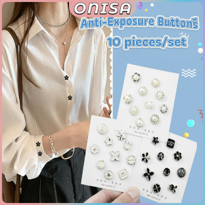 Onisa Anti-Exposure Pearl Decorative Button Twist No Seam Buttons Flower Snaps Fastener Button