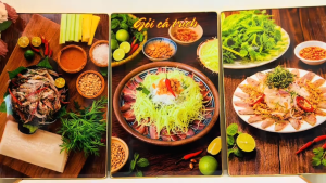Tranh treo tường tráng gương bánh canh cá lóc nồi đất trang trí decor quán ăn nhà hàng