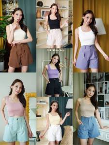 ส่งไว กางเกงขาสั้นทรงเบสิคเก็บทรงพรางหุ่นก็ใส่ได้สบาย ใส่ยังไงก็สวย 🚀ส่งเร็วมาก🚀 มีไซส์มินิ XS น๊าาา