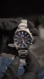 Jam Tangan Pria Alba Active AT3G55X1 Chronograph Dark Blue Dial Stainless Steel Strap