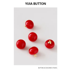 Nút Acrylic Giả Ngọc Trai Màu Đỏ Táo Hanfu Nút Trang Trí Áo Sơ Mi Nút Áo Sơ Mi Bằng Vải Voan Nút Quần Áo Phụ Kiện