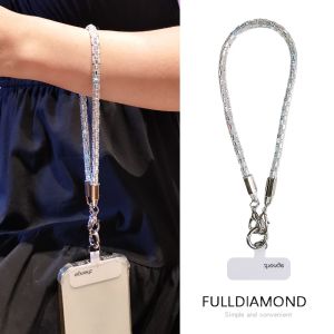 สร้อยคอโทรศัพท์แบบสั้นหรูหราสำหรับผู้หญิง สร้อยข้อมือคริสตัล กระเป๋าถือ เคสโทรศัพท์ พร้อมสายคล้อง เครื่องประดับสุดหรูจาก Hailang