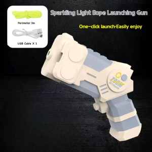 Glow in the Dark Luminous String Rope Launcher One-Click Interactive Stress Relief Toy for Kids Party Gift