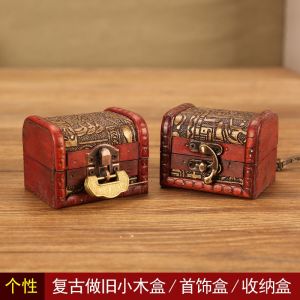Exquisite with Lock Password Gift Small Box Jewelry Box Mini Childrens Toy Treasure Chest Exquisite Storage Box Wooden Box
