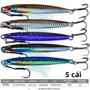 Mồi Câu Cá Kim Loại PROBEROS 5 Chiếc Mồi Giả Dạng Cá Bơi Mồi Cứng Mồi Jerkbait Có Móc Đôi Dùng Cho Biển Hồ Sông Đầm Suối