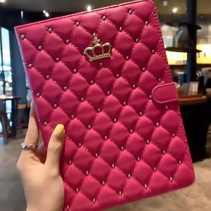 Crown Case Bling Stand Flip shell casing Para iPad 7th 8th 9th 10.2 10.9inch Air3 Air4 Air5 iPad Pro 10.5 Pro 11 inch Wake Sleep Coque Shell PU Tablet Case With Support Crowns Leather Cover A1701 A1709 A2123 A2152 A2153 A2198 A2200 A2232