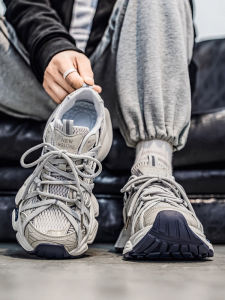 Trendy Mens Running Shoes Anti-Slip Increased Height Dad Shoes Fall Season Low Cut Casual Sneakers Breathable Comfortable