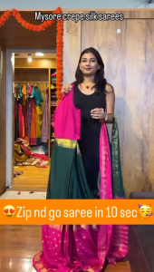 MK1378 SAREE Trending zip & go Saree