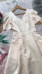 MYDU SHOP | MS 2502 ĐẦM DỰ TIỆC XÒE CỔ TIM – PHI TAFTA SANG TRỌNG Tay Phồng