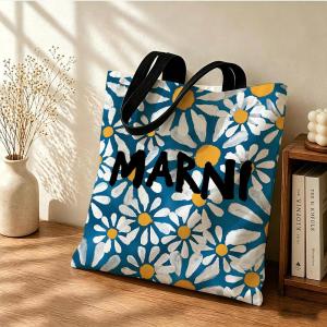 M-MARNI Fashion Luxury Storage Bags Large Eco Friendly Capacity Canvas Shopping Bag Shoulder Handbag Daily Use