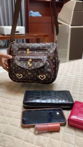 CJY BAGS#331 WOMENS BAG PU LEATHER MATERIAL ADJUSTABLE SHOULDERBAG AND SLINGBAG