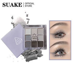 SUAKE 9 Color Eyeshadow Palette Black Waterproof Sweat Proof Smokey Makeup Eye Shadow