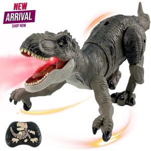 Remote Control Mist-Spraying T-Rex Dinosaur Toy with Realistic Walking Light and Sound