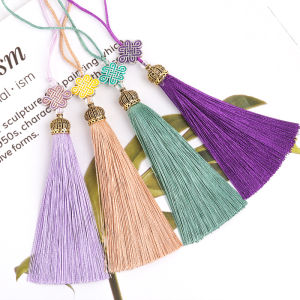 2Pcs Chinese Knot Tassel Pendant For Crafts Silky Tassel Handmade Soft Tassels for DIY Jewelry Making Bookmarks Crafts Decoratio