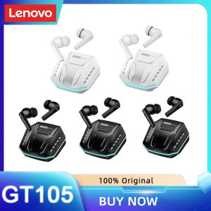 Lenovo | Fones de ouvido Lenovo GT105 para jogos Bluetooth 6.0 sem fio com baixa latência e redução de ruído.