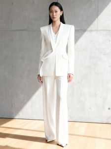 Stylish Elegant Ladies Suit Jacket and Wide Leg Pants Set