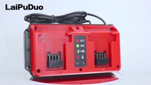 90W Battery Charger Replacement for Milwaukee 18V Lithium Battery Dual Charging Station Smart LED Indicator Fast Charger