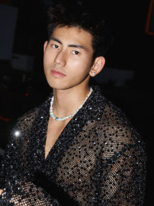 Áo Nam Dài Tay Bóng Bạc Sequins Đục Lỗ