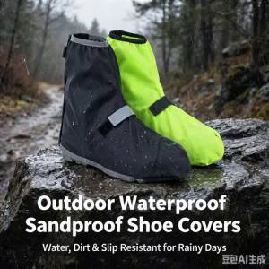 Waterproof Anti-Slip Reusable Rain Snow Shoe Covers Overshoes Outdoor Cycling Hiking Rainproof Boot Sand Dust Shoes Protectors