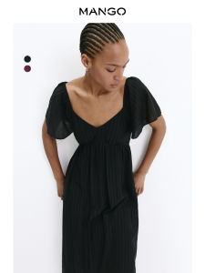 Mango | Elegant V-Neck High-Waisted Autumn New Arrival 2026 Dress