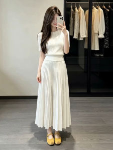 LIRUSHAN | Elegant Slimming Summer White Short Sleeve Dress