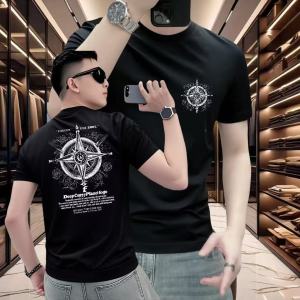 Áo Thun Nam Tay Ngắn in Hoa Hồng Mùa Hè Chất Lượng Cao Thoáng Khí Thường Ngày Phong Cách Đường Phố Tay Ngắn Cotton Nguyên Chất