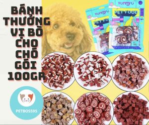 BÁNH THƯỞNG VỊ THỊT BÒ CHO CHÓ TRƯỞNG THÀNH GÓI 100GRAM
