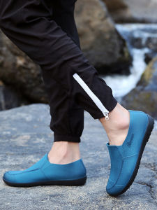 Fashion Low Top Rain Shoes Mens Rain Boots Short Tube Rain Boots Non Slip Work Kitchen Shoes Abrasion Resistant Waterproof Lightweight Integrated Rubber Shoes