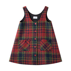 MUCMUKN | Vintage British Style Checkered Tweed Dress Winter