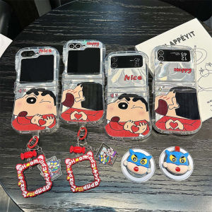 เคสโทรศัพท์ Samsung ZFlip7/6 Flip5 Flip4 แบบพับได้ ดูดซับแม่เหล็ก ป้องกันการตกหล่น สายรัดข้อมือ สำหรับผู้ชายและผู้หญิง