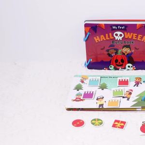 Montessori Christmas/Halloween Style Quiet Busy Book for Kids Interactive Early Learning Activity Book Kids  Matching Game Gift
