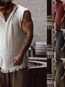 Áo Vest Không Tay Cổ Chữ V Thường Ngày Cho Nam Mùa Hè Phong Cách Châu Âu Và Mỹ Thường Ngày Rộng Rãi