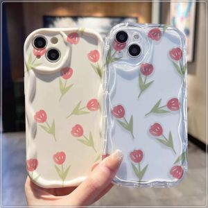Fresh flowers Compatible for IPhone 15 Plus 11 14 13 12 15 Pro Max XR X XS Max 15 7Plus 8plus Wavy Curved Edge