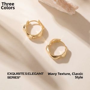 3COLOUR·S | Glossy Plated Irregular Wave Earrings