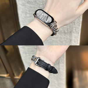 Onebag Personality Chain Xiaomi Bracelet 9/8 Wrist Strap I Xiaomi 6/7 Leather NFC Fashion Metal Strap for Girls