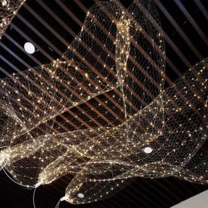 Wedding Celebration Starry Sky Mesh Ceiling Decoration Twisted Flower Wire Net Stage Props Hexagonal Mesh Floral Decorations