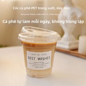 Ly Uống Nước Lạnh Dày Có Nắp PET Sử Dụng Một Lần