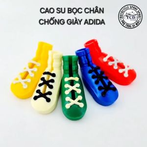 Cao su bọc chân chống kiểu chiếc giày thể thao A DI DA cho nhiều loại xe tặng kèm 2 dây rút