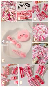 Kẹp Tóc Set 19 Món Cặp Tóc Mái Hình Cá Mập Màu Hồng Ngọt Ngào Dễ Thương Cho Bạn Gái